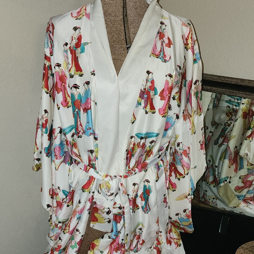 Natori Multicolor Kimono Robe, Sz. Large